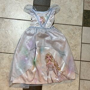 Disney Pastel Shimmery Elsa Dress with Printed Graphic